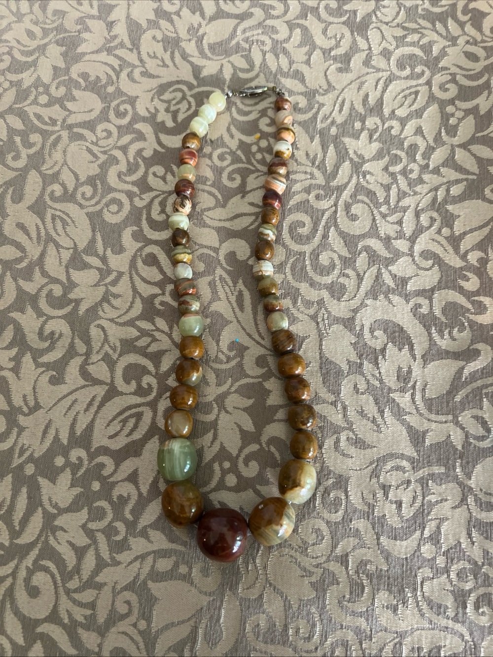 Gorgeous Beaded Necklace With Fish Hook Clasp Filigree Style Vintage Beautiful